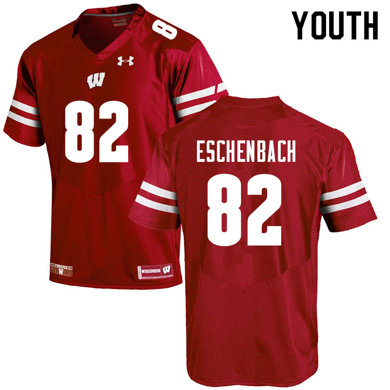 Youth #82 Jack Eschenbach Wisconsin Badgers College Football Jerseys Sale-Red - Click Image to Close